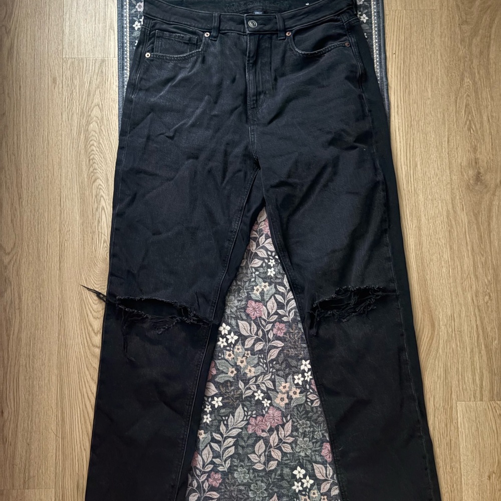 Size 8 Black Denim Strigid Jeans from American Eagle